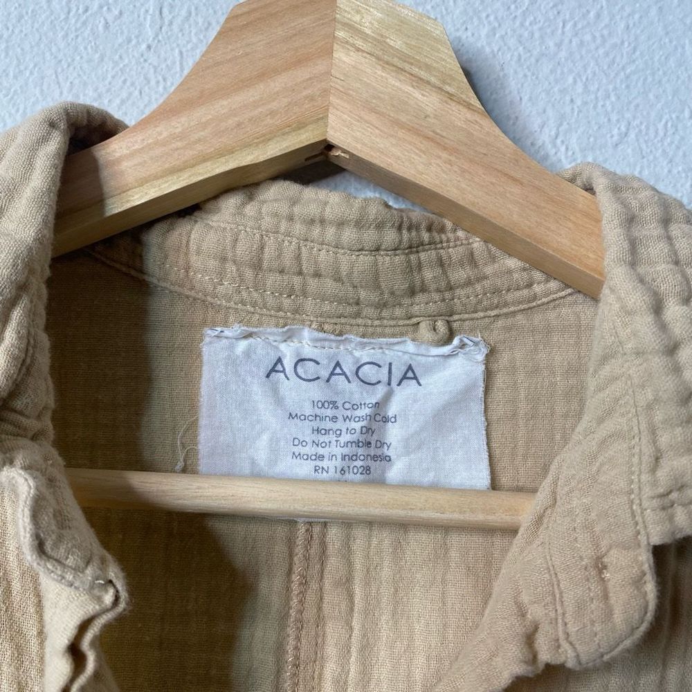 Acacia Kapaa Gauze Romper Taupe Size M - Picture 3 of 5